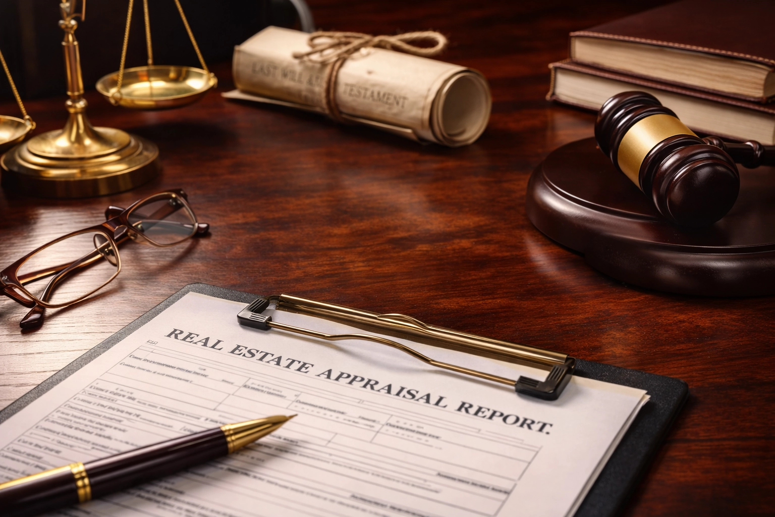 Real estate appraisal report used for a date of death appraisal and estate valuation