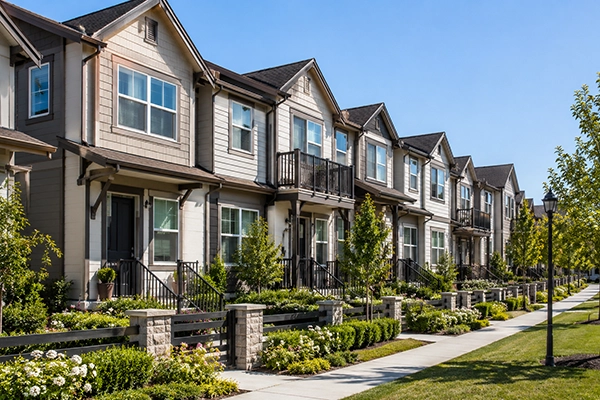 Modern townhome community in Southern California used for townhome appraisal services