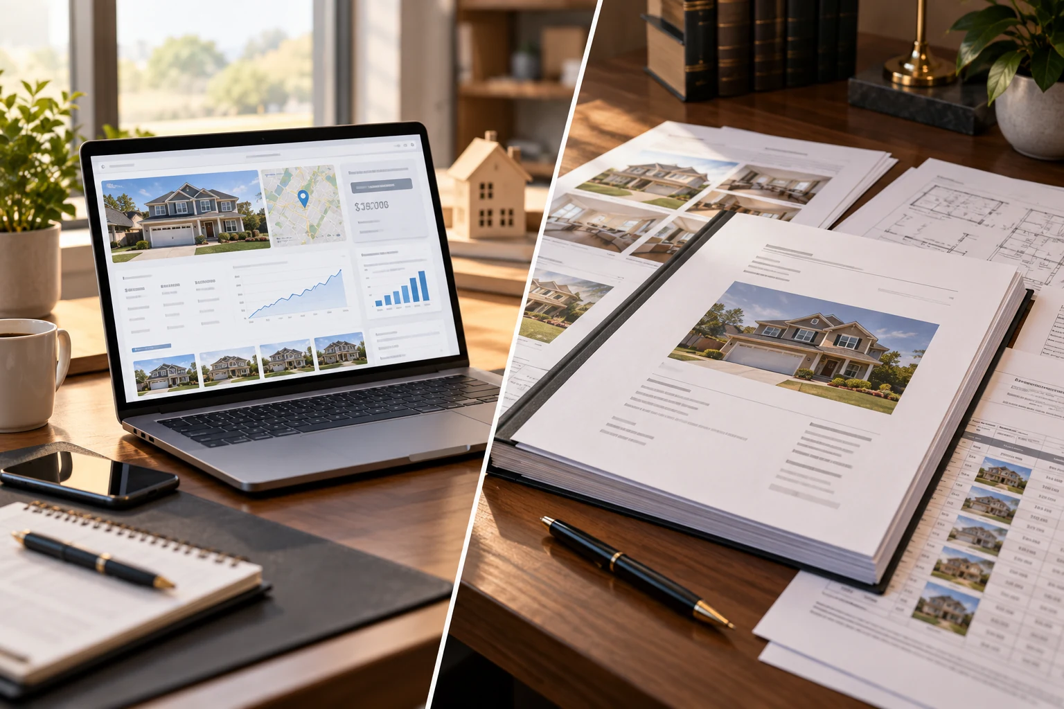 Desktop appraisal compared with a narrative real estate appraisal report