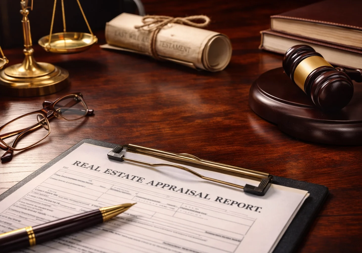 Real estate appraisal report used for a date of death appraisal and estate valuation